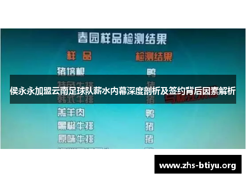 侯永永加盟云南足球队薪水内幕深度剖析及签约背后因素解析