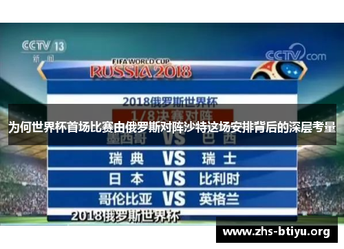 为何世界杯首场比赛由俄罗斯对阵沙特这场安排背后的深层考量