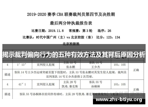 揭示裁判偏向行为的五种有效方法及其背后原因分析
